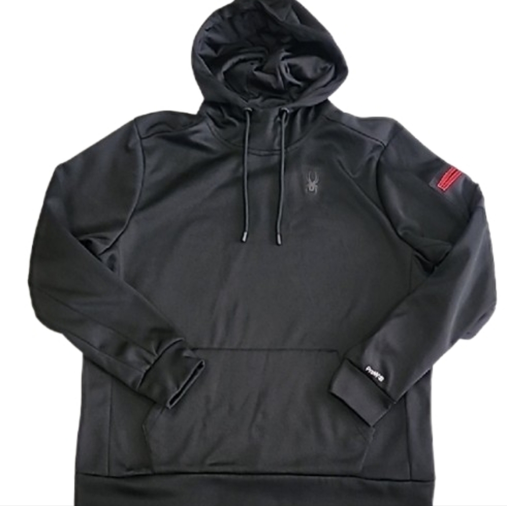 Spyder Mens Pullover Hoodie Sweatshirt Black Medium - Picture 2 of 12